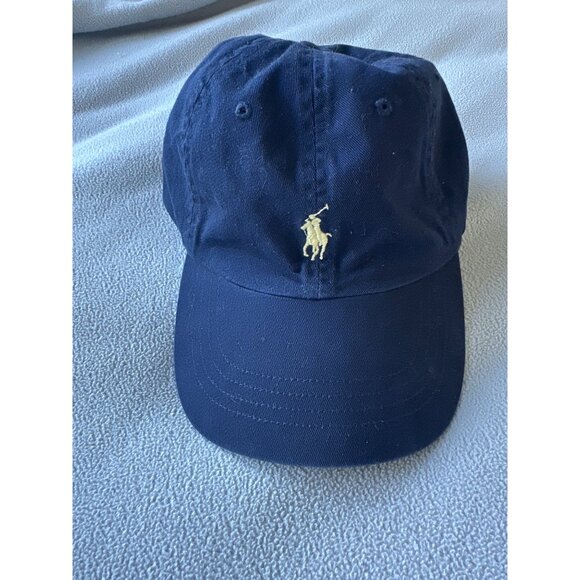 Polo Ralph Lauren Hat Cap Strap Back One Size Navy Dad Embroidered Pony Preppy - Picture 1 of 4
